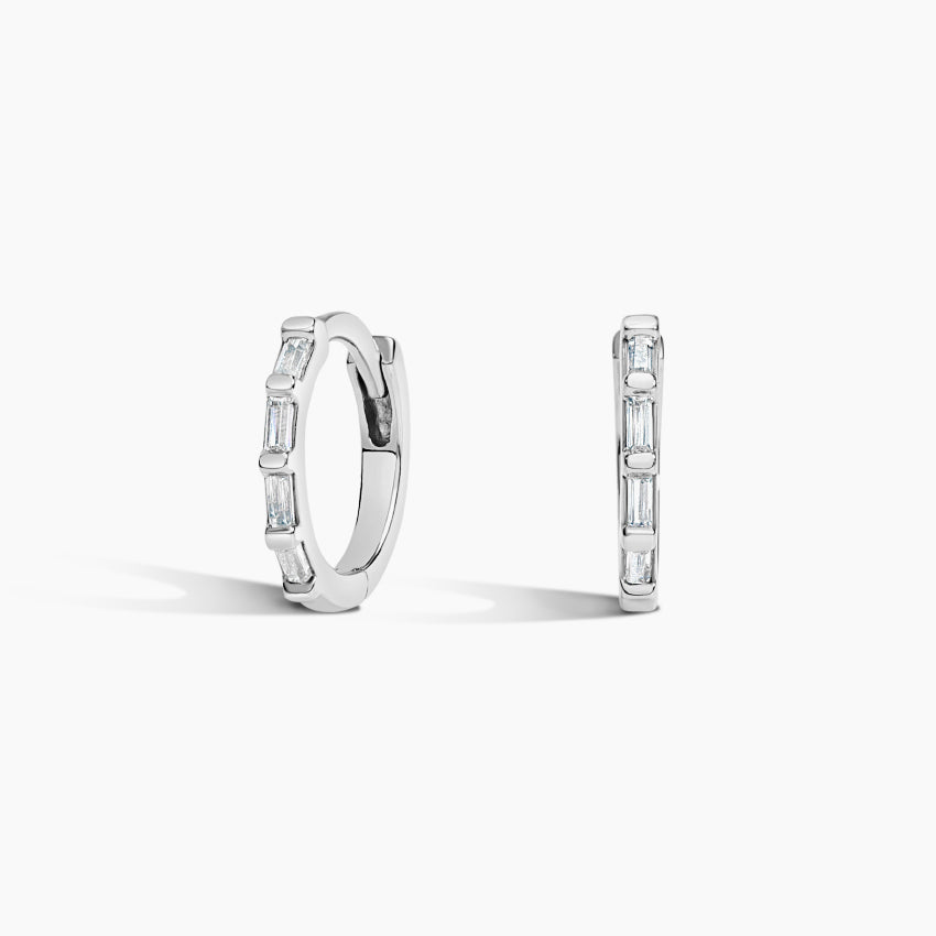 Baguette Diamond Hoop Earrings