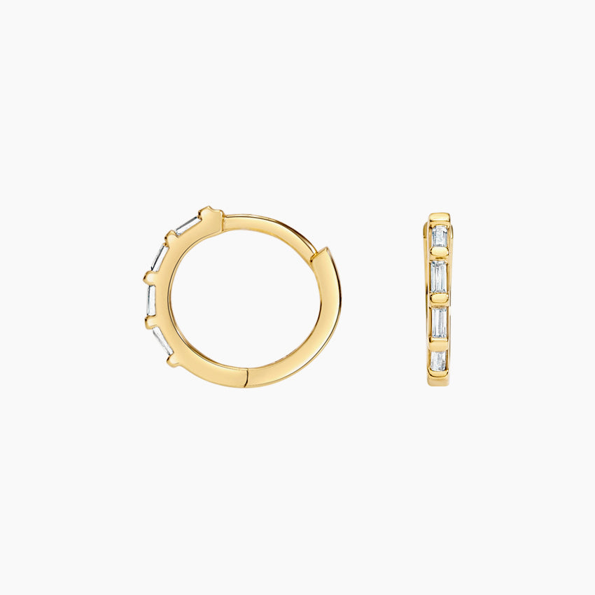 Baguette Diamond Hoop Earrings