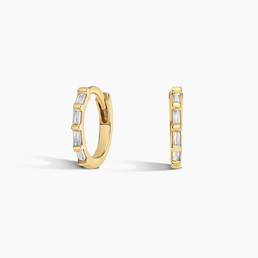 Baguette Diamond Hoop Earrings