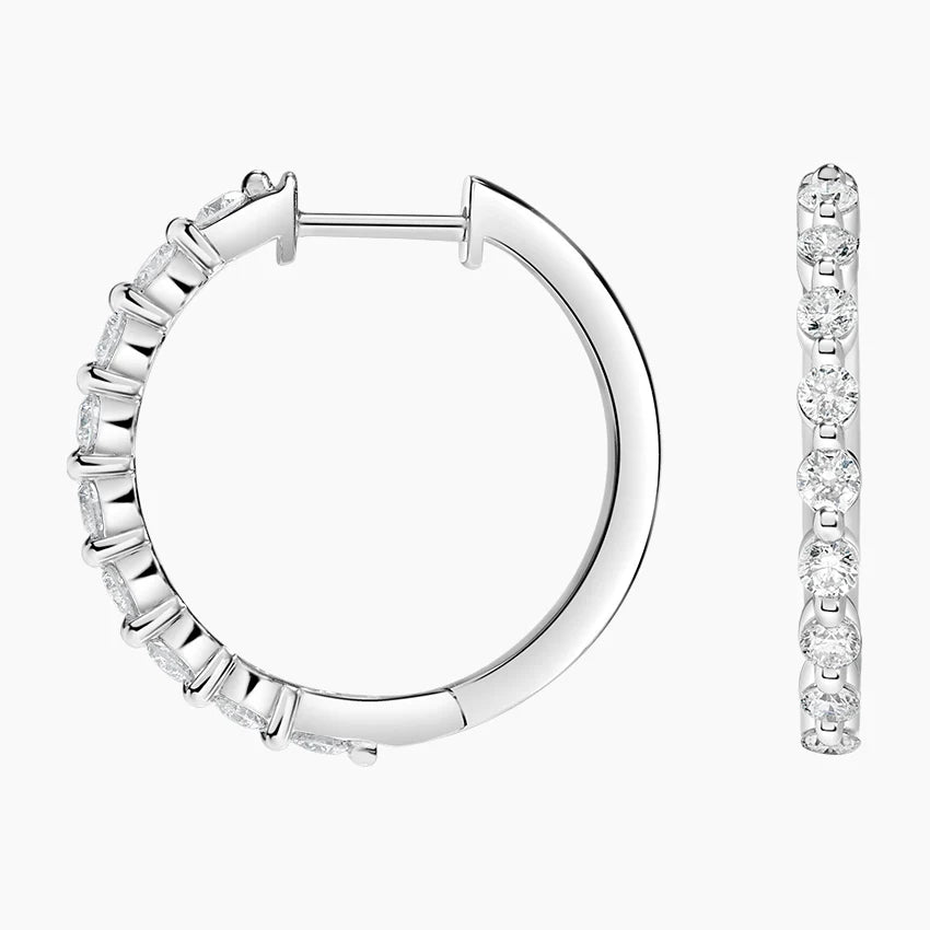 Round 0.45tcw Lab Grown Diamond Hoop Earring, EF Color, VS Clarity - IGI Certificate