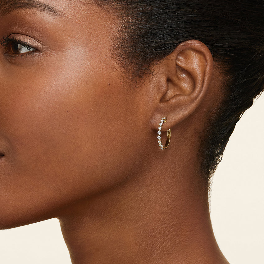 Round 0.45tcw Lab Grown Diamond Hoop Earring, EF Color, VS Clarity - IGI Certificate