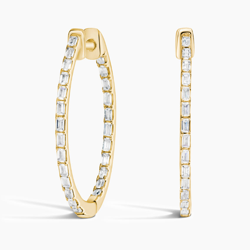 Whisper Baguette Diamond Hoop Earrings