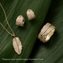 Common :: elegant lab grown diamond leaf huggie earrings white gold delicate vine design fine jewelry