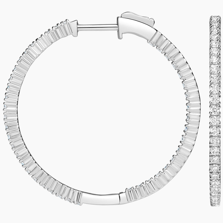 Round Lab Grown Diamond Small Perfect Hoop Earrings, EF Color, VS Clarity, IGI Certified