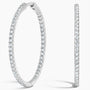 White|Rose :: small lab grown diamond hoop earrings huggie style white gold refined circular everyday jewelry