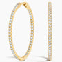 Yellow :: modern lab grown diamond huggie hoops white gold subtle sparkle clean circular design