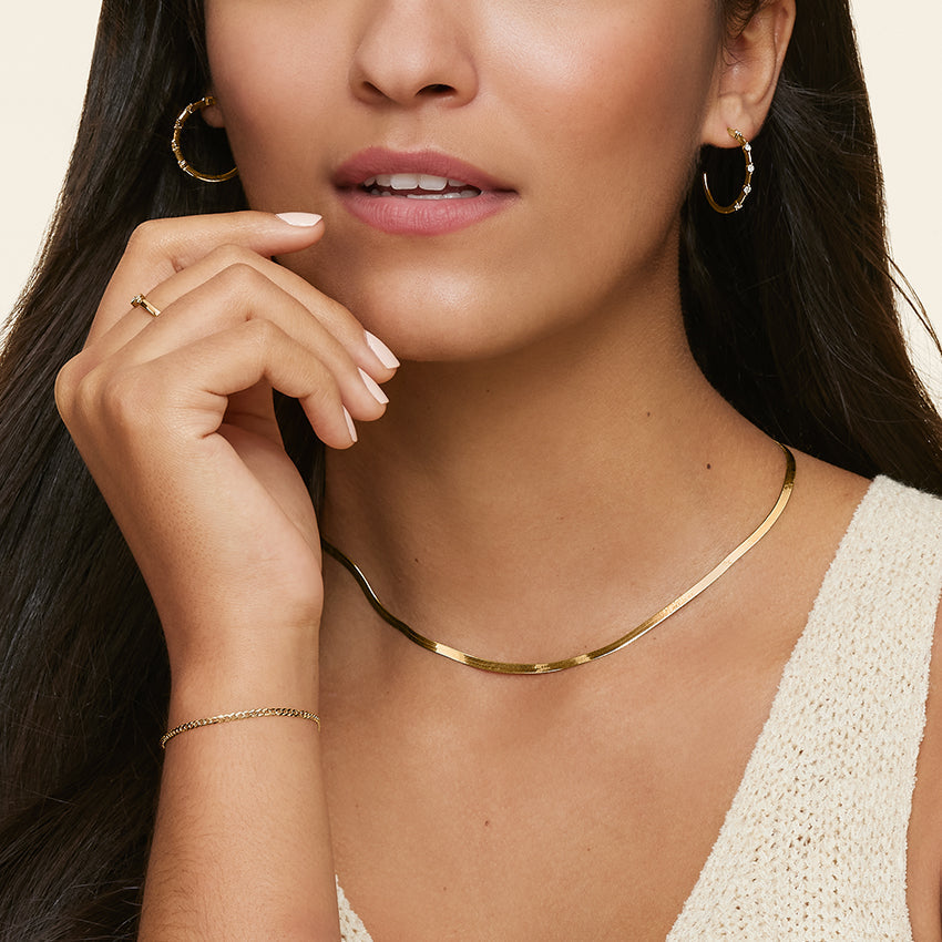 Round Lab Grown Diamond Aimee Large Diamond Hoop Earrings, EF Color, VS Clarity, IGI Certified