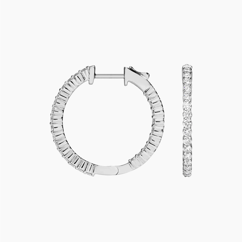 Round Lab Grown Diamond Bliss Lab Grown Diamond Hoop Earrings, EF Color, VS Clarity, IGI Certified
