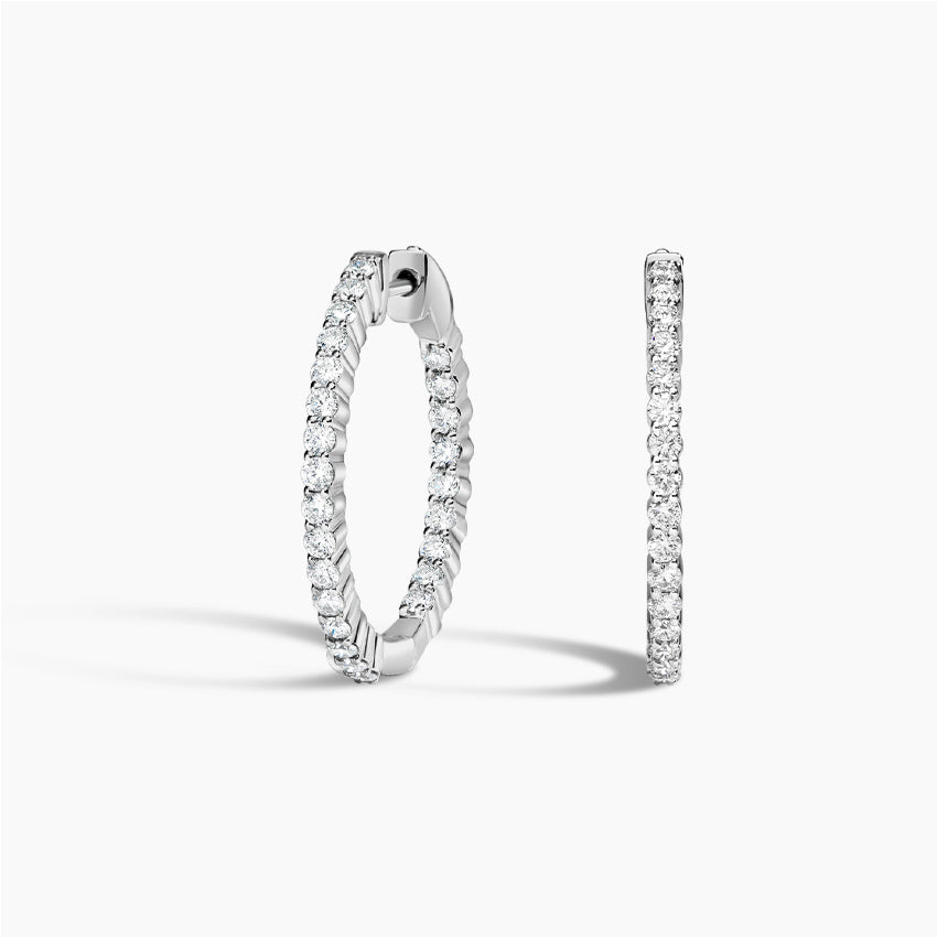 Round Lab Grown Diamond Bliss Lab Grown Diamond Hoop Earrings, EF Color, VS Clarity, IGI Certified