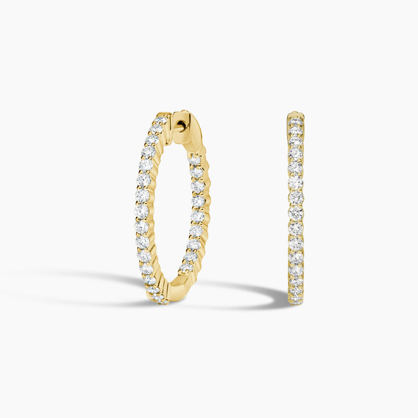 Round Lab Grown Diamond Bliss Lab Grown Diamond Hoop Earrings, EF Color, VS Clarity, IGI Certified