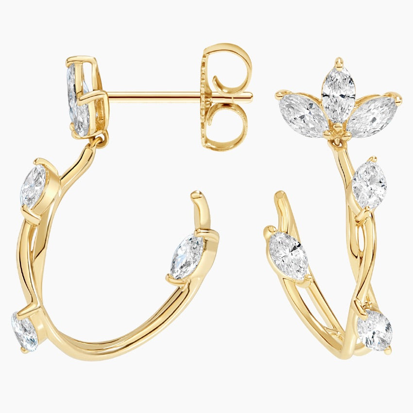 Willow Diamond Hoop Design Earrings