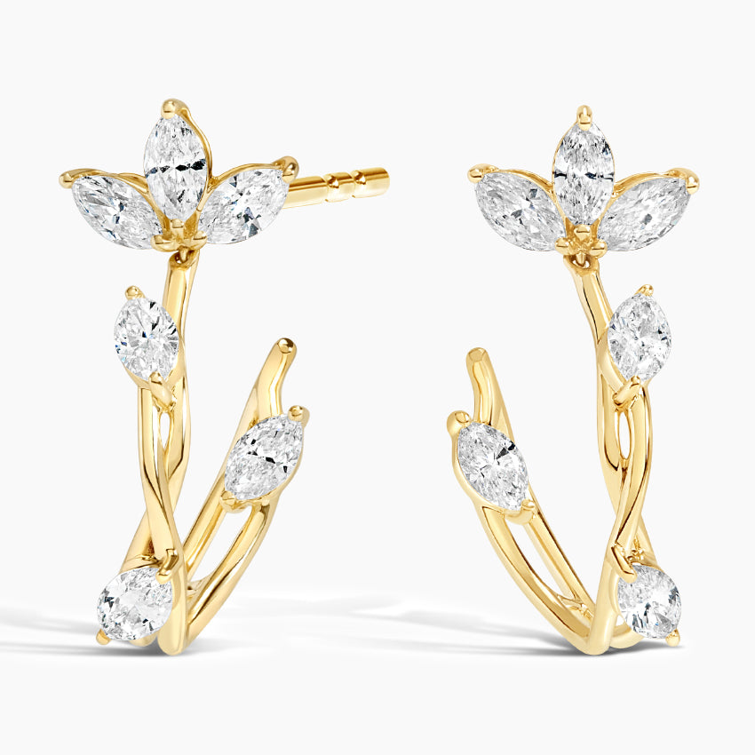 Willow Diamond Hoop Design Earrings