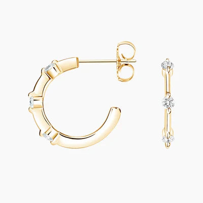 Round Lab Grown Diamond Aimee Large Diamond Hoop Earrings, EF Color, VS Clarity, IGI Certified