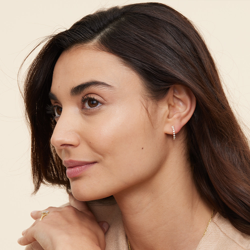 Round 0.45tcw Lab Grown Diamond Hoop Earring, EF Color, VS Clarity - IGI Certificate