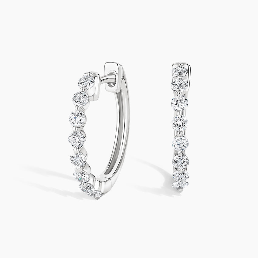 Round 0.45tcw Lab Grown Diamond Hoop Earring, EF Color, VS Clarity - IGI Certificate