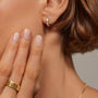 Common :: small lab grown diamond hoop earrings huggie style white gold refined daily wear fine jewelry