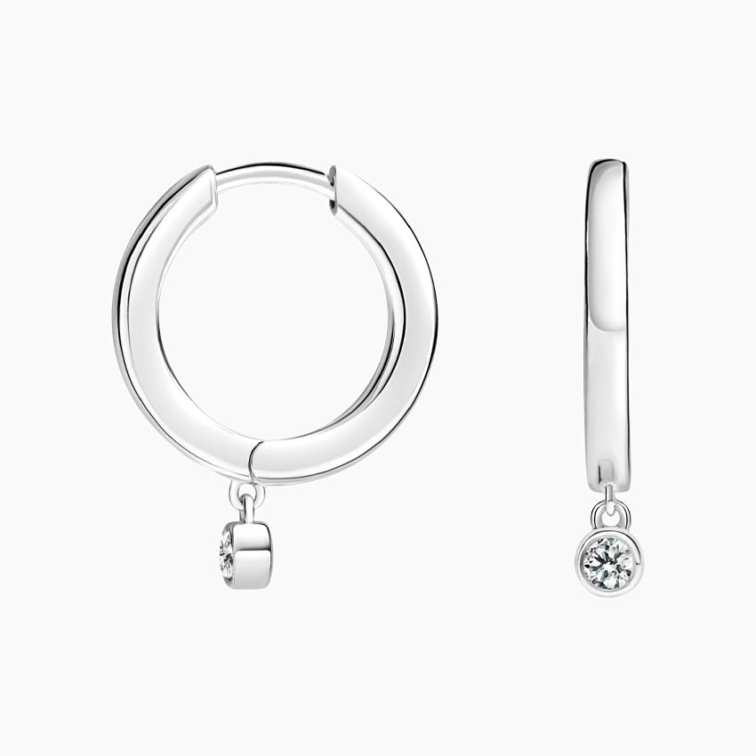 Round Lab Grown Diamond Stylist Huggie And Stud Earring Set, EF Color, VS Clarity, IGI Certified