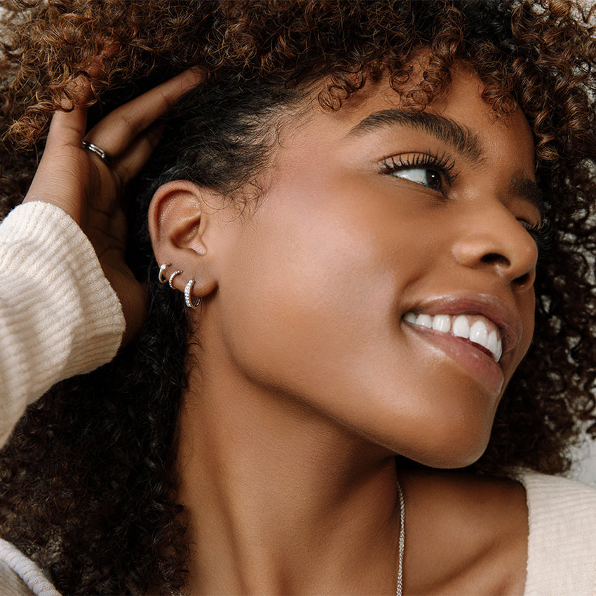 Diamond Huggie Earrings