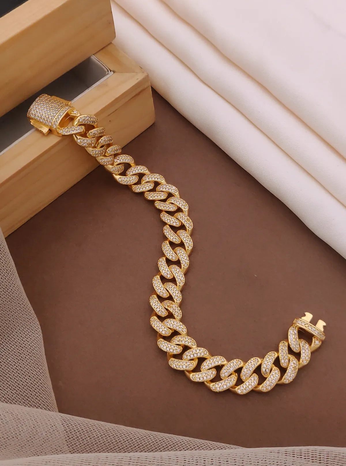 Rose Gold Electo Plated Designer Cuban Bracelet