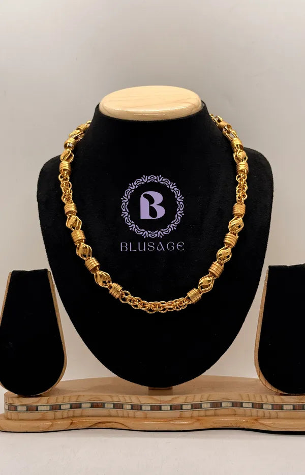 Micro Gold Plated Classical Rajwadi Leaf Design High-Quality Chain for Men