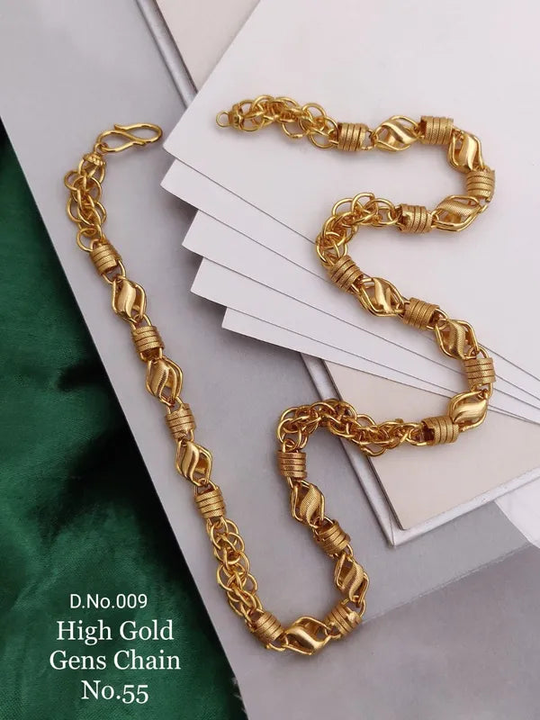 Micro Gold Plated Classical Rajwadi Leaf Design High-Quality Chain for Men