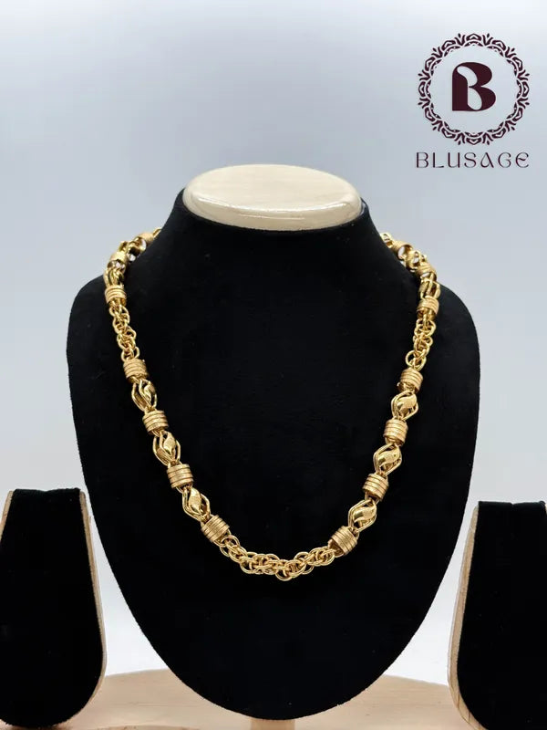 Micro Gold Plated Classical Rajwadi Leaf Design High-Quality Chain for Men