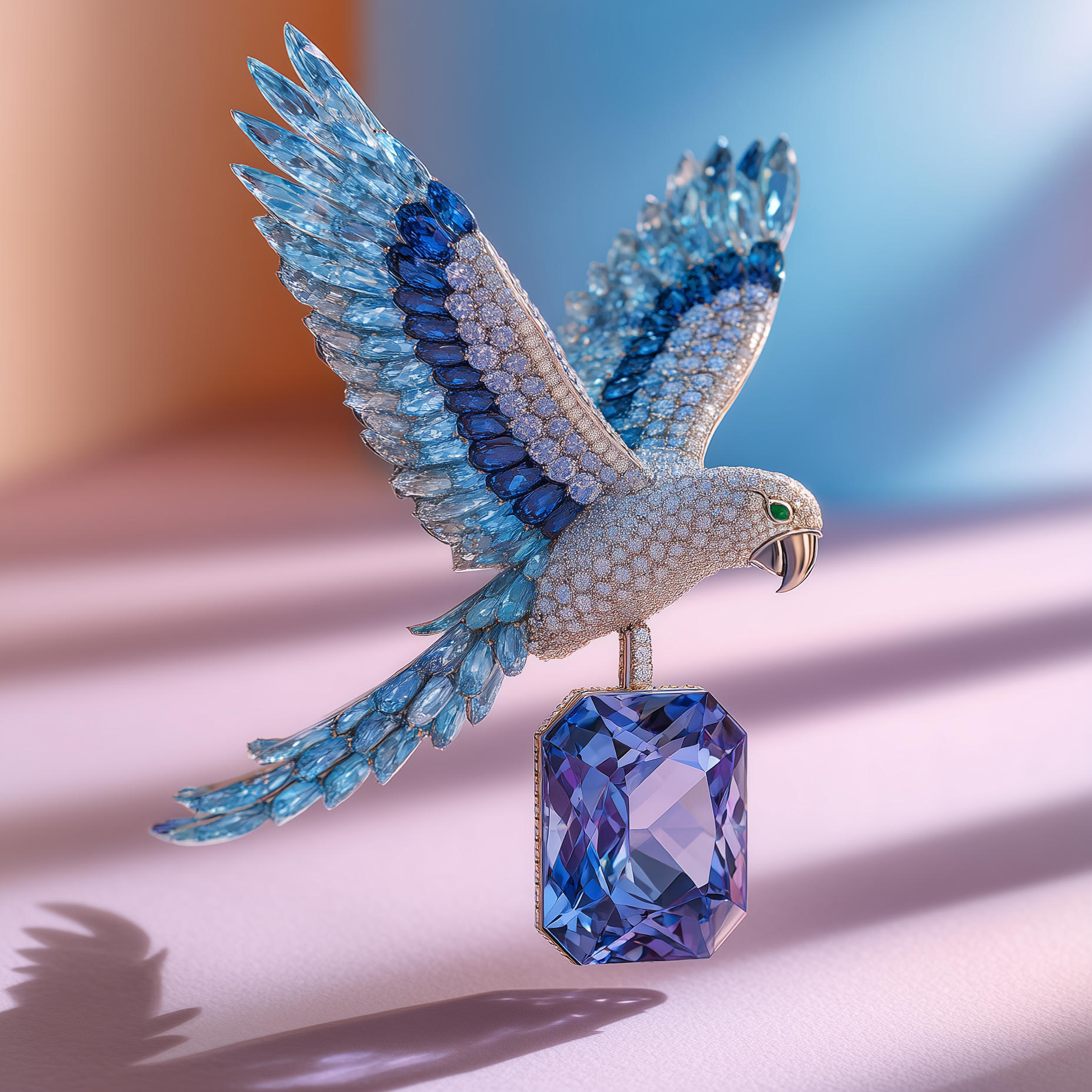 Blue Horizon Lab Diamond Brooch | IGI Certified EF VS | 14KT Yellow Gold Statement Pin