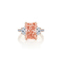 Common :: Belune 5.06ct pink radiant three stone lab grown diamond engagement ring IGI certified