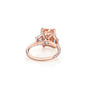 Common :: close up 5.06 carat pink radiant diamond engagement ring three stone design