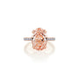 Common :: Doviquea 5.98ct pink oval pave lab grown diamond engagement ring IGI certified
