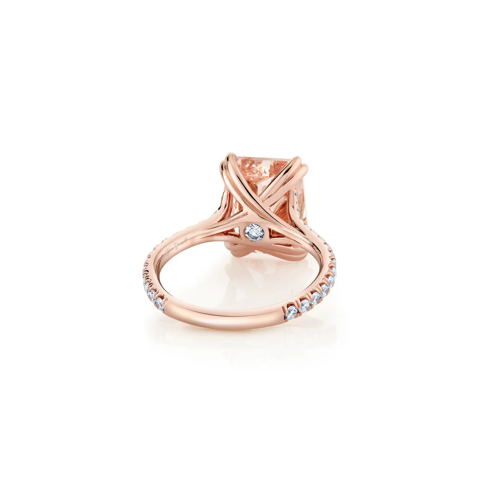 Common :: premium 5ct pink diamond engagement ring radiant cut pavé band
