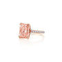Common :: close up 5.31 carat pink radiant diamond engagement ring luxury design
