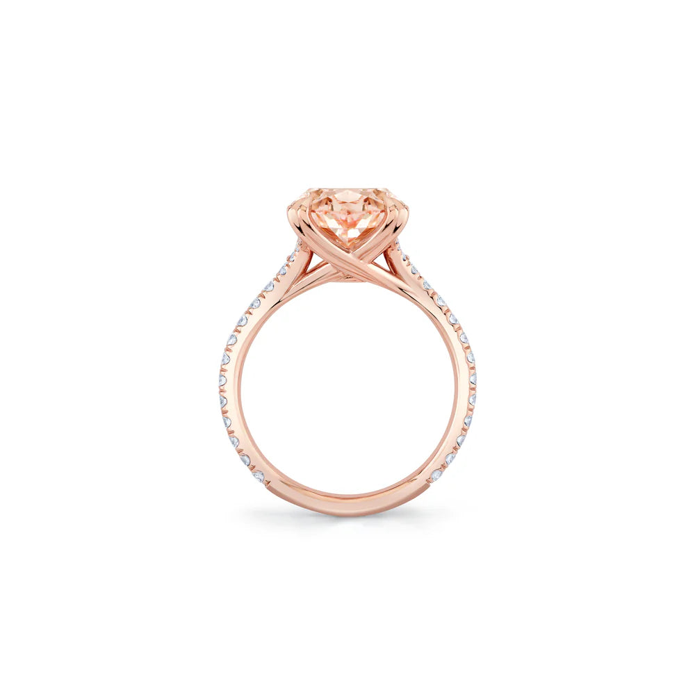 Common :: close up 5.98 carat pink oval diamond engagement ring luxury design