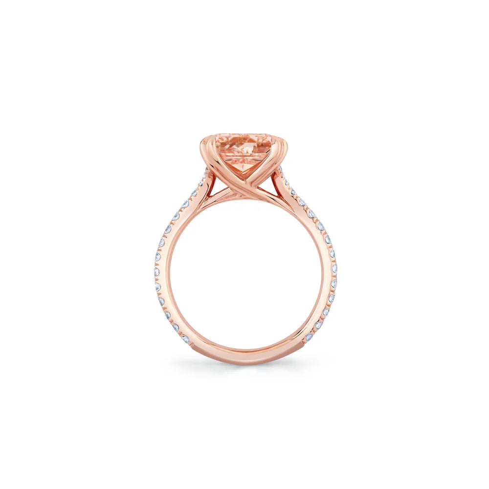 Common :: luxury pink radiant pave ring lab grown diamond bridal jewelry