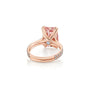 Common :: close up 5.26 carat pink radiant diamond engagement ring luxury design