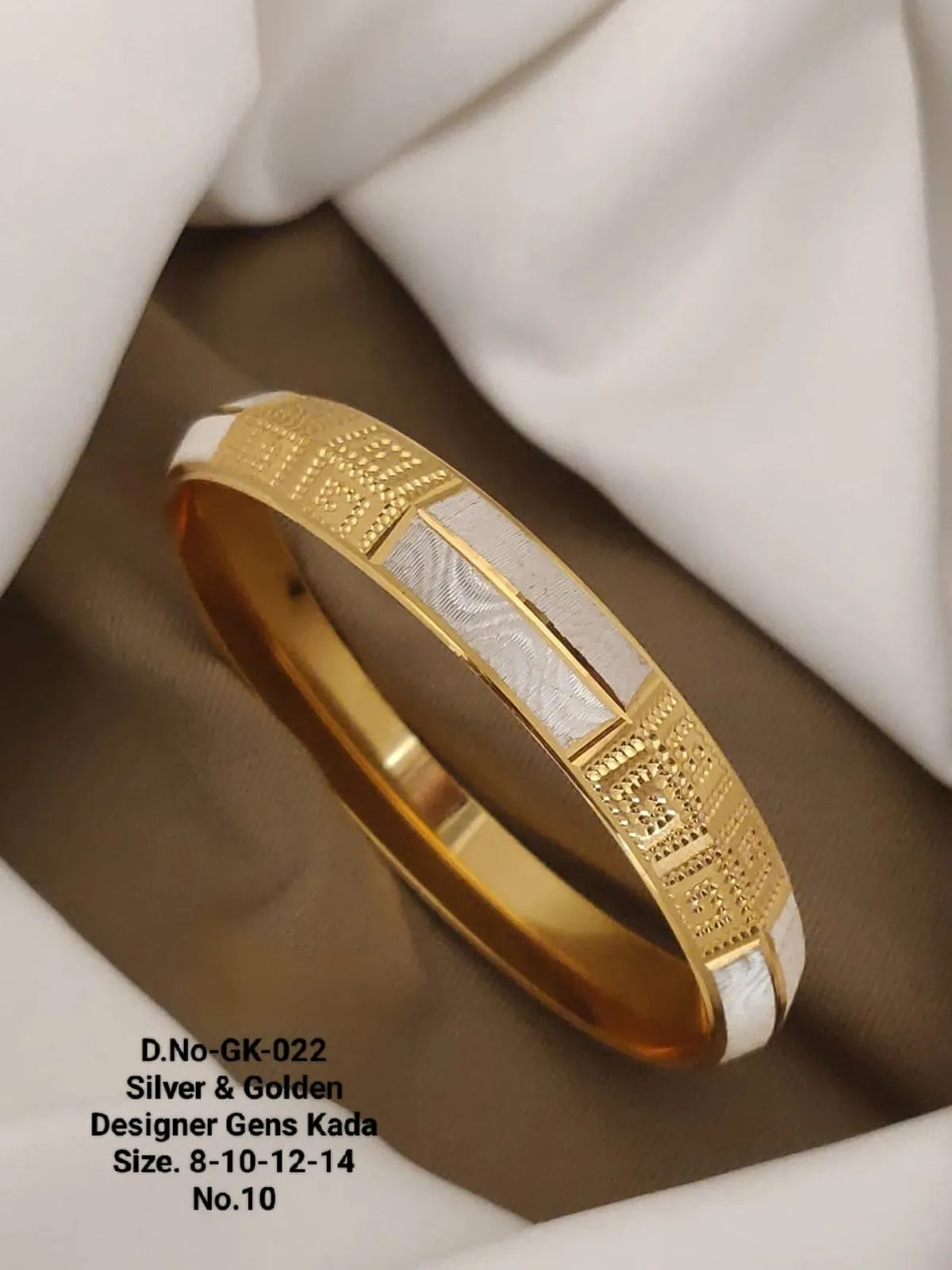 Silver & Golden Designer Gent's Punjabi Kada