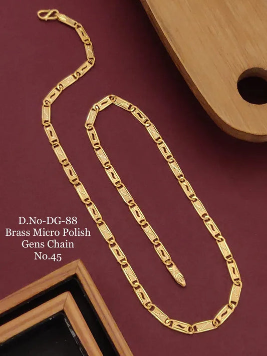 Classic Design of nawabi in Brass Gold Polish Gents Chain