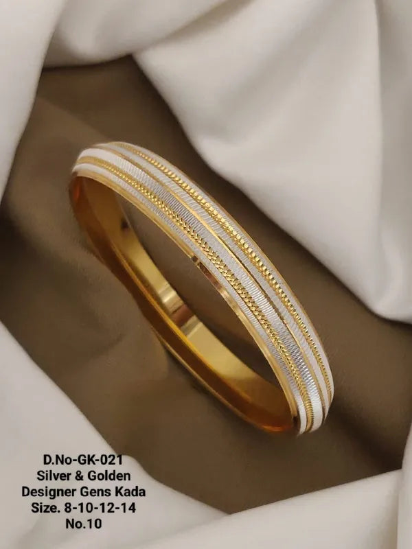 Silver & Golden Designer Gent's Punjabi Kada