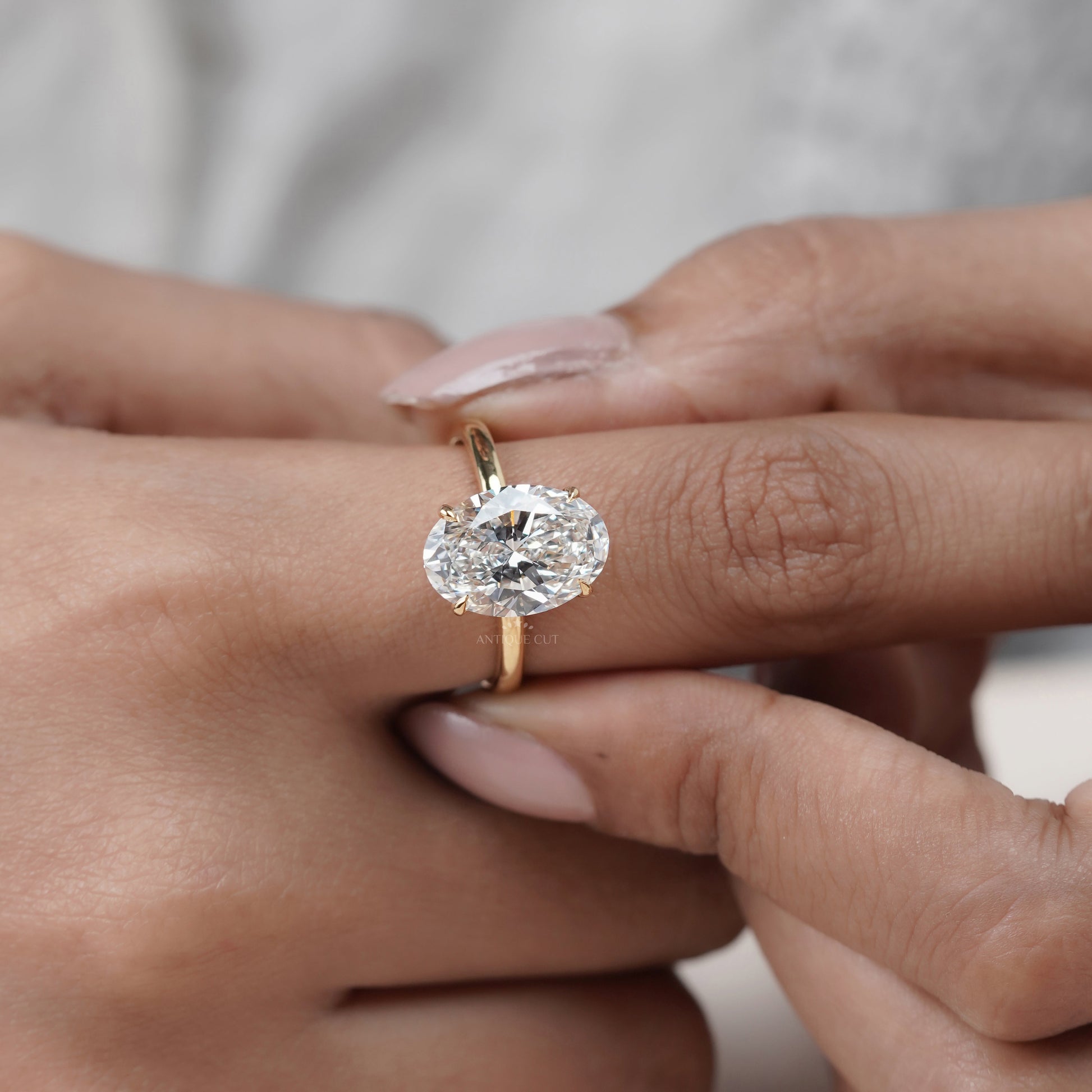 Oval 5.00ct Lab Grown Diamond Solitaire Engagement Ring | IGI Certified