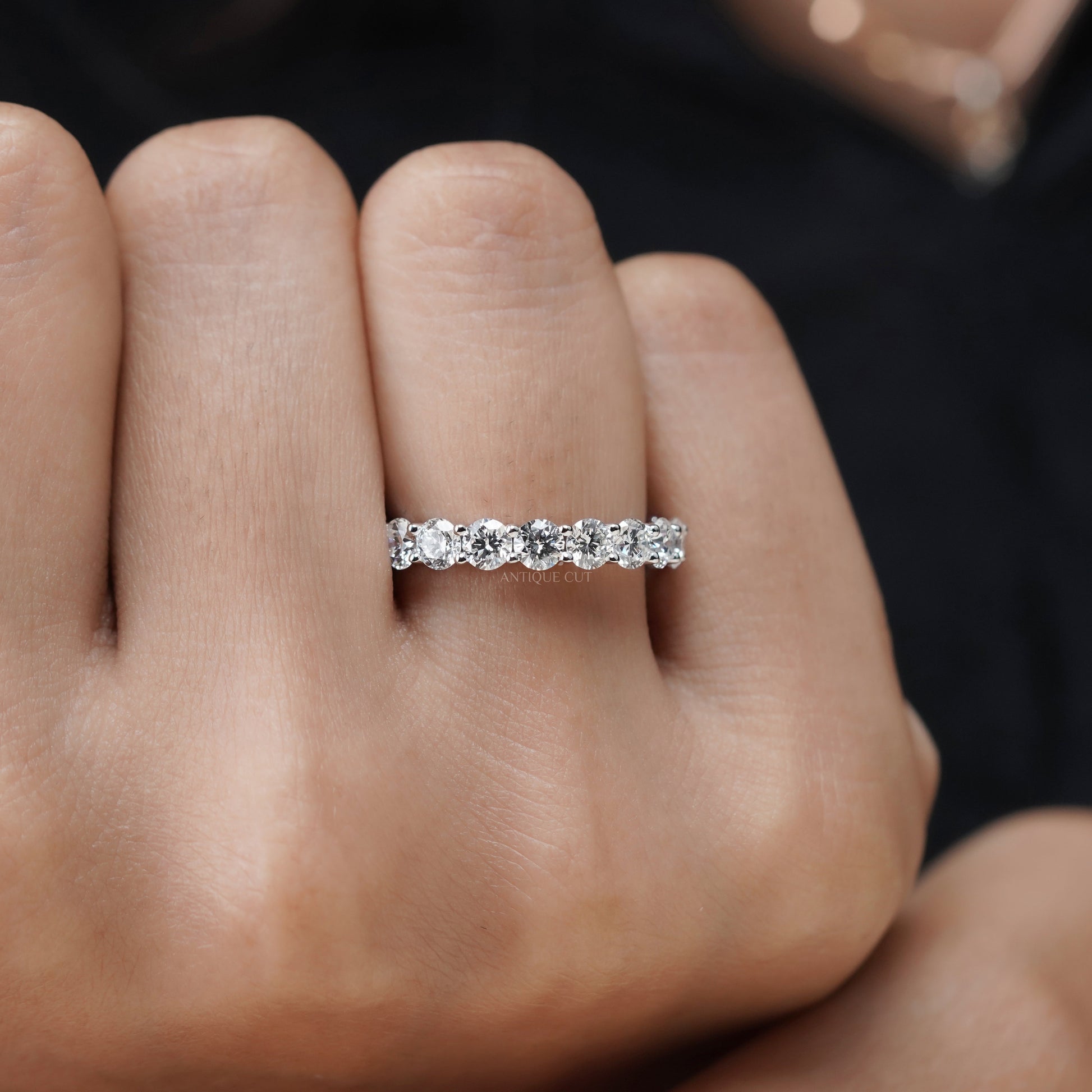 Round 3.80tcw Lab Grown Diamond Eternity Band Ring | IGI Certified D-E-F VVS–VS