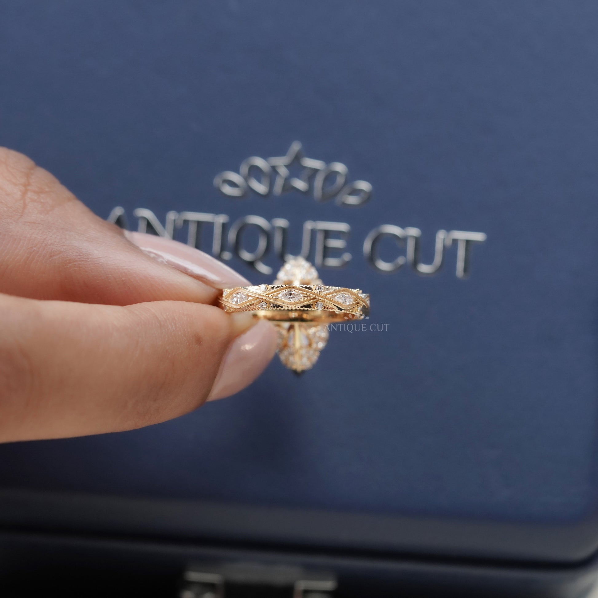 Marquise Cut 3.50tcw Lab Grown Diamond Engagement Ring | Vintage Halo IGI Certified