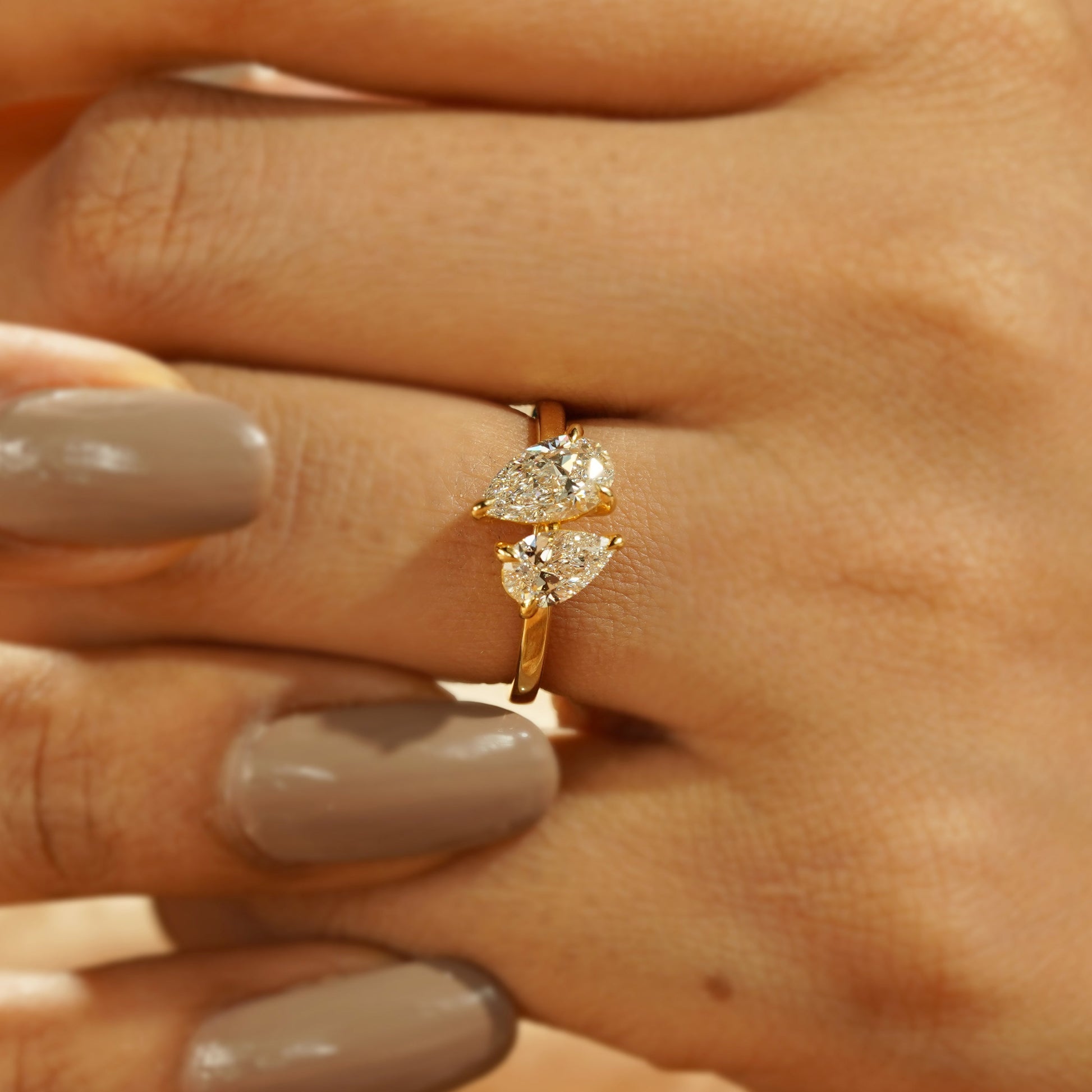 Double Pear 1.30tcw Lab-Grown Diamond Toi Et Moi Engagement Ring | IGI Certified | D-E-F Color VVS–VS