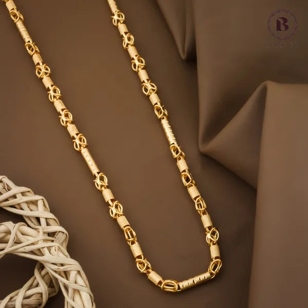 Designed Pipe with X Link Gold Plated Premium Waterproof Chain For Men