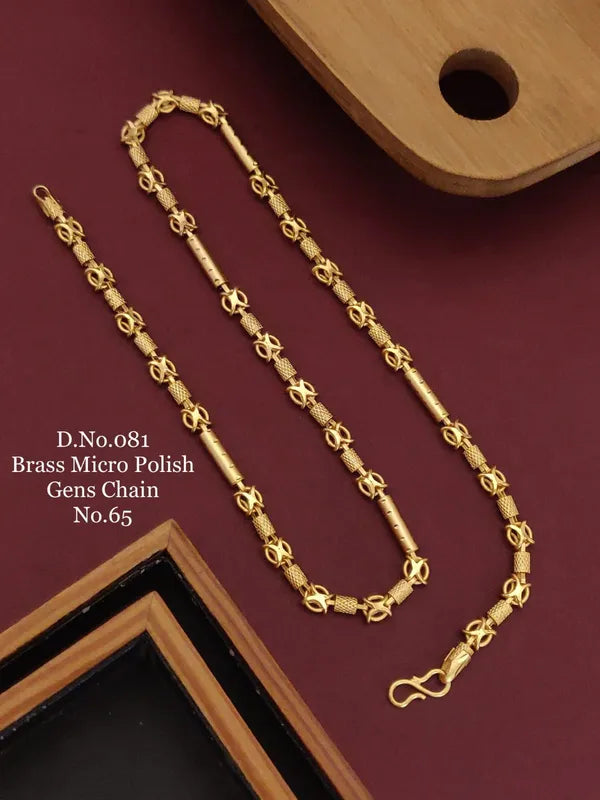 Designed Pipe with X Link Gold Plated Premium Waterproof Chain For Men