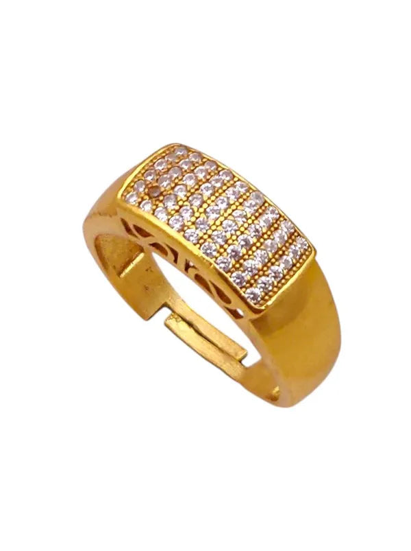 Diamond Gold Ring with aesthetic Design for Boys & Men
