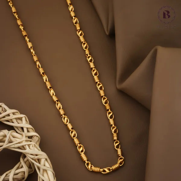 Golden Link Lotus Design High Gold Waterproof Chain For Men & Boys