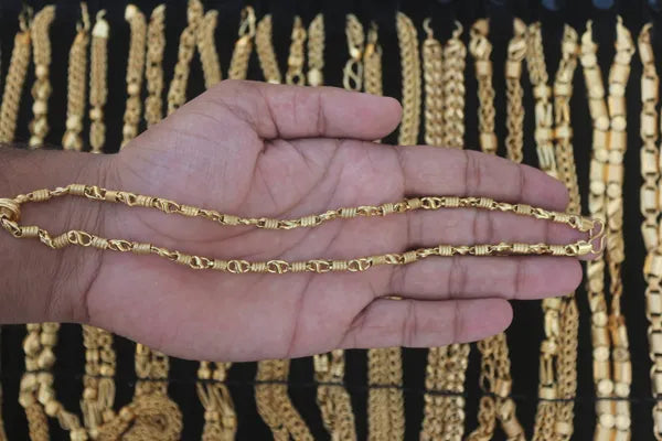 Golden Link Lotus Design High Gold Waterproof Chain For Men & Boys