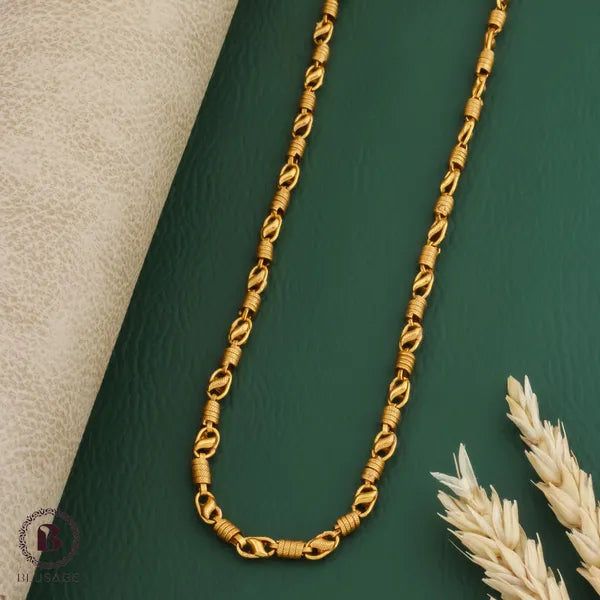 Golden Link Lotus Design High Gold Waterproof Chain For Men & Boys