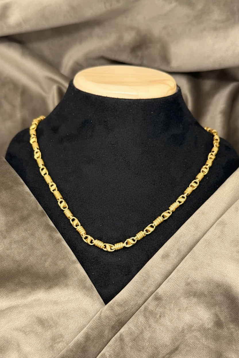 Golden Link Lotus Design High Gold Waterproof Chain For Men & Boys