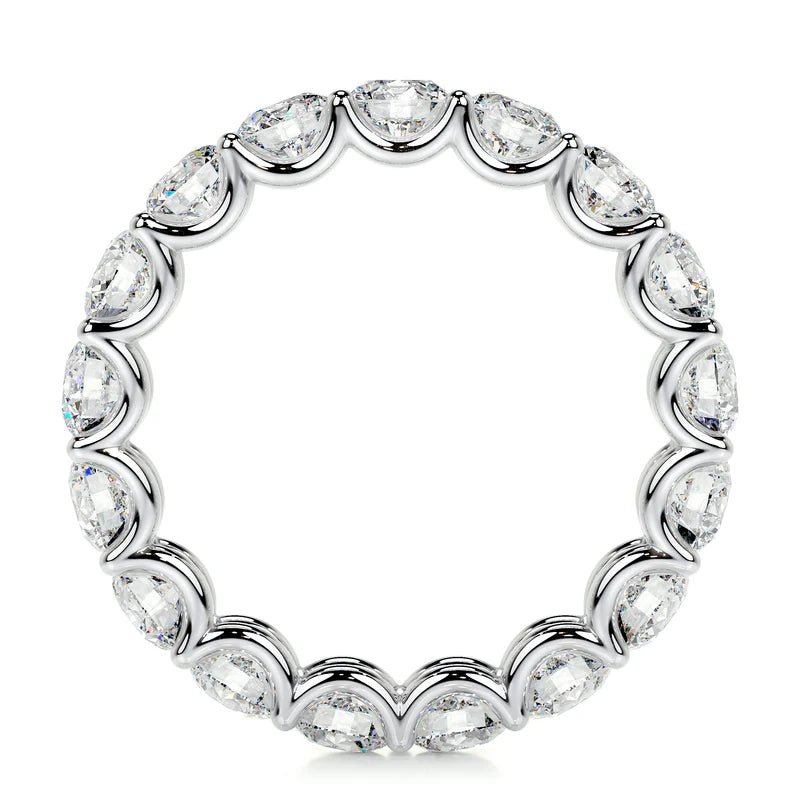 White :: Nyvella lab grown diamond eternity band round cut luxury wedding ring